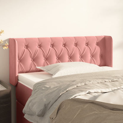 Testiera ad Orecchio Rosa 103x16x78/88 cm in Velluto