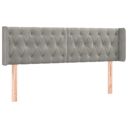 Testiera ad Orecchio Grigio Chiaro 147x16x78/88 cm in Velluto