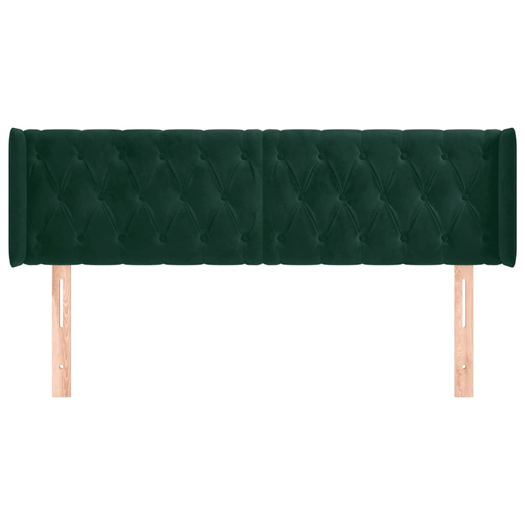 Testiera ad Orecchio Verde Scuro 147x16x78/88 cm in Velluto