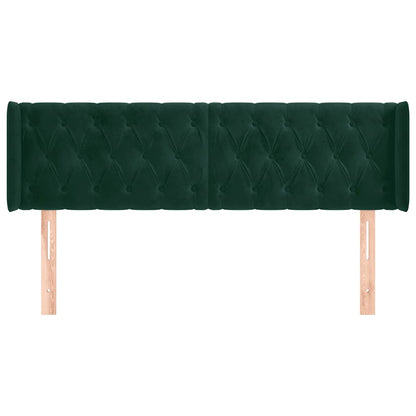 Testiera ad Orecchio Verde Scuro 147x16x78/88 cm in Velluto