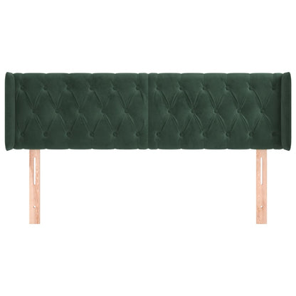 Testiera ad Orecchio Verde Scuro 147x16x78/88 cm in Velluto