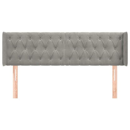 Testiera ad Orecchio Grigio Chiaro 163x16x78/88 cm in Velluto