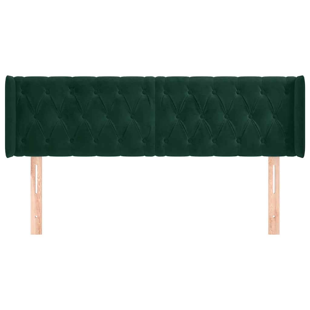 Testiera ad Orecchio Verde Scuro 163x16x78/88 cm in Velluto