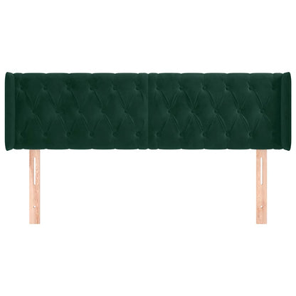 Testiera ad Orecchio Verde Scuro 163x16x78/88 cm in Velluto