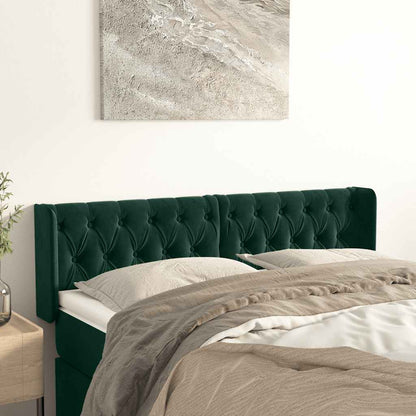 Testiera ad Orecchio Verde Scuro 163x16x78/88 cm in Velluto