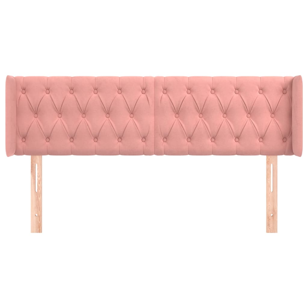 Testiera ad Orecchio Rosa 163x16x78/88 cm in Velluto