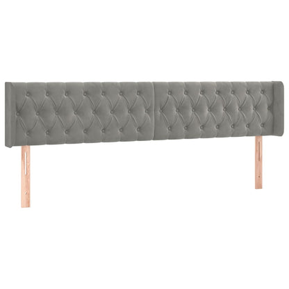 Testiera ad Orecchio Grigio Chiaro 183x16x78/88 cm in Velluto