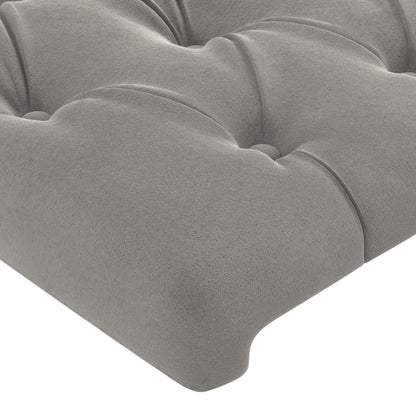 Testiera ad Orecchio Grigio Chiaro 183x16x78/88 cm in Velluto