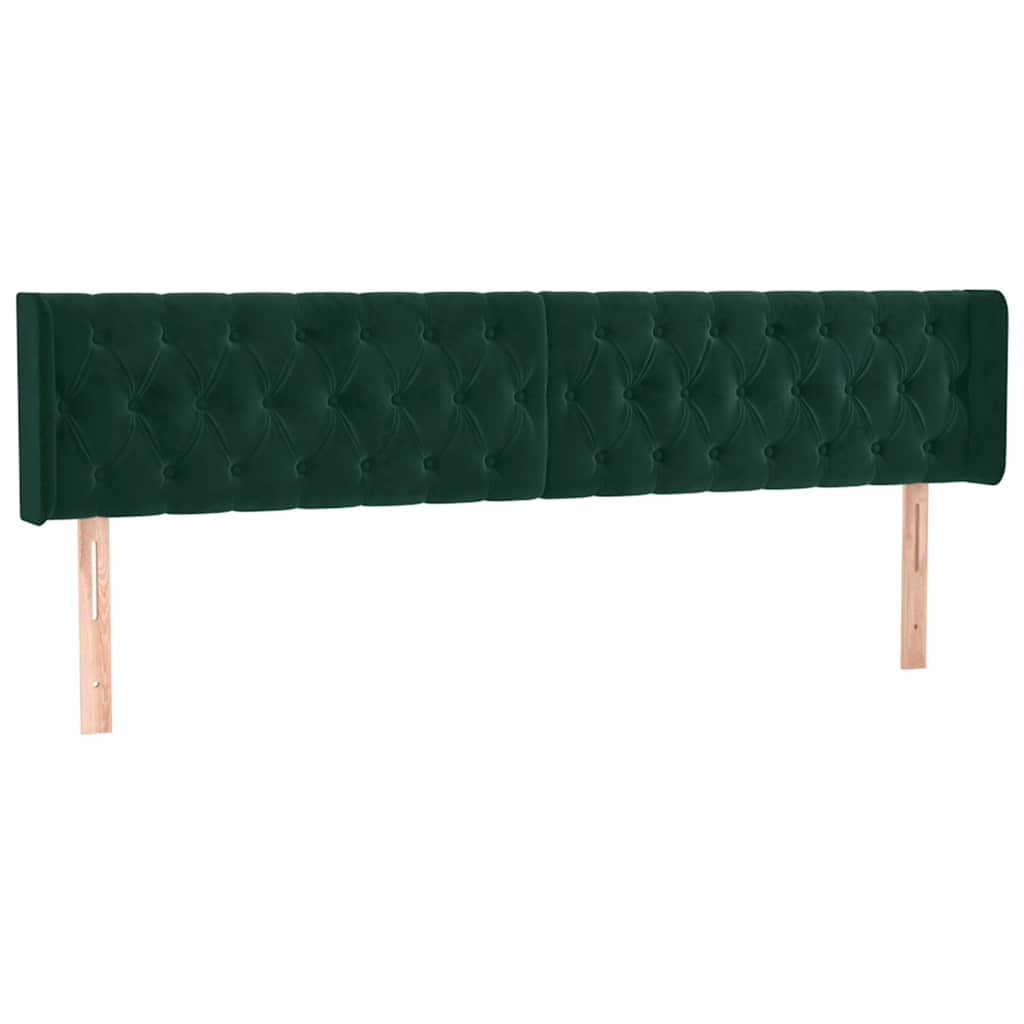 Testiera ad Orecchio Verde Scuro 183x16x78/88 cm in Velluto