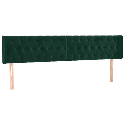 Testiera ad Orecchio Verde Scuro 183x16x78/88 cm in Velluto