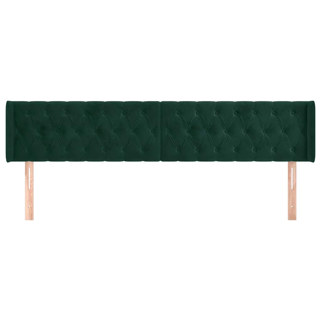 Testiera ad Orecchio Verde Scuro 183x16x78/88 cm in Velluto