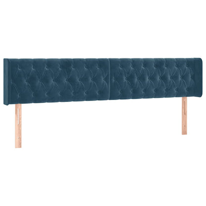 Testiera ad Orecchio Blu Scuro 183x16x78/88 cm in Velluto