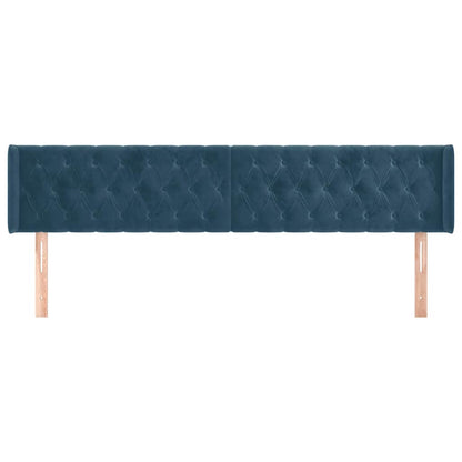 Testiera ad Orecchio Blu Scuro 183x16x78/88 cm in Velluto