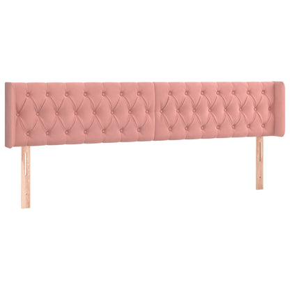 Testiera ad Orecchio Rosa 183x16x78/88 cm in Velluto
