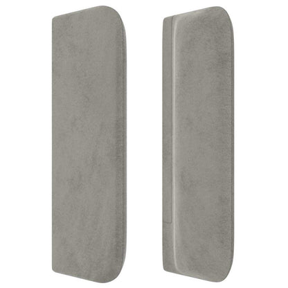 Testiera ad Orecchio Grigio Chiaro 203x16x78/88 cm in Velluto