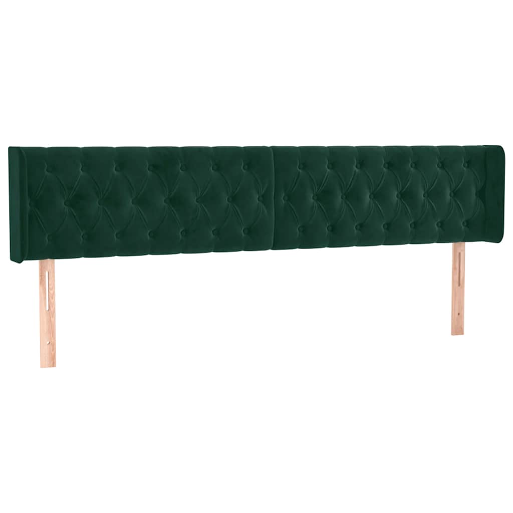 Testiera ad Orecchio Verde Scuro 203x16x78/88 cm in Velluto