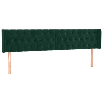 Testiera ad Orecchio Verde Scuro 203x16x78/88 cm in Velluto