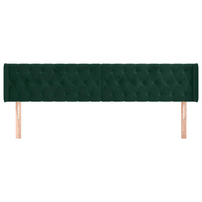 Testiera ad Orecchio Verde Scuro 203x16x78/88 cm in Velluto