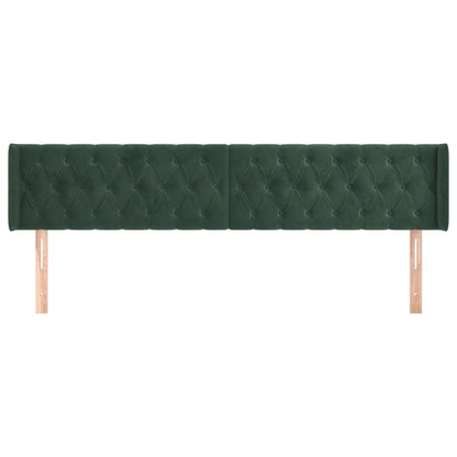 Testiera ad Orecchio Verde Scuro 203x16x78/88 cm in Velluto