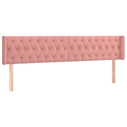 Testiera ad Orecchio Rosa 203x16x78/88 cm in Velluto