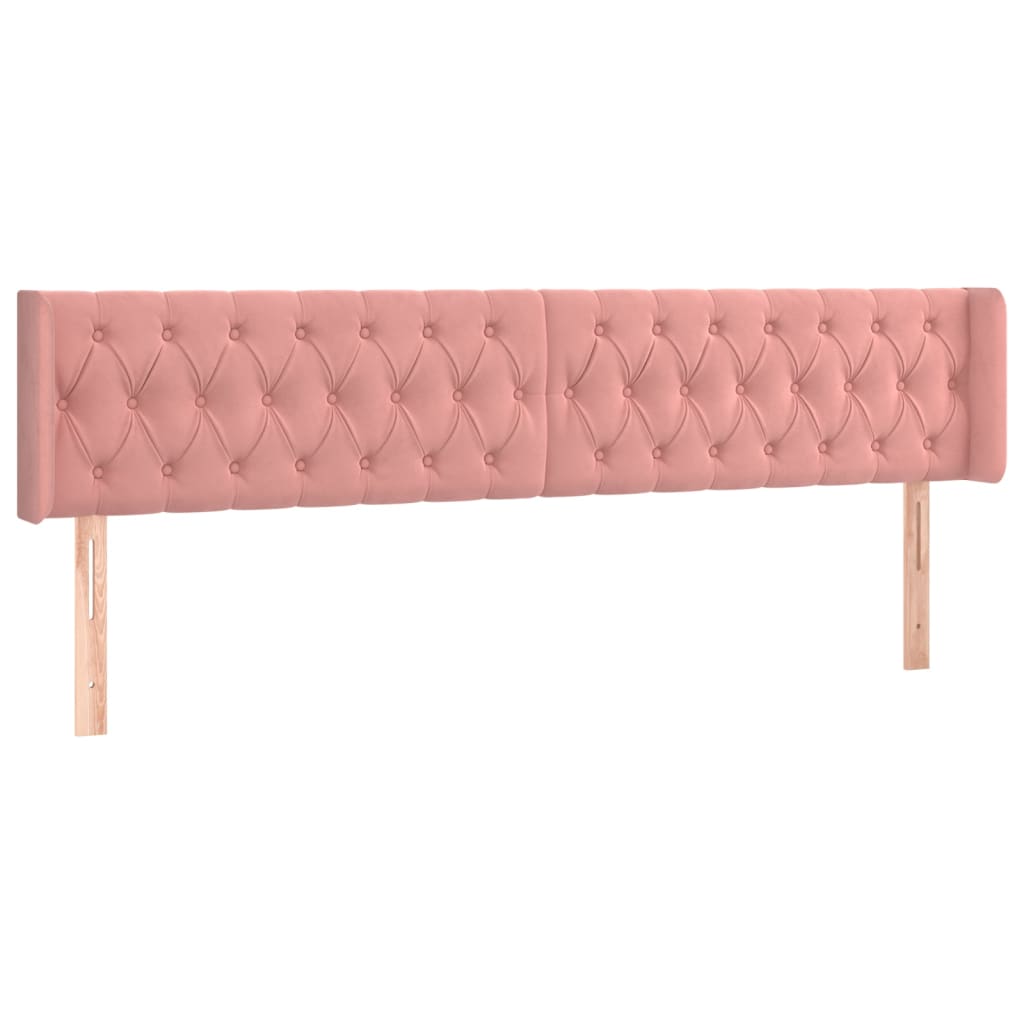 Testiera ad Orecchio Rosa 203x16x78/88 cm in Velluto
