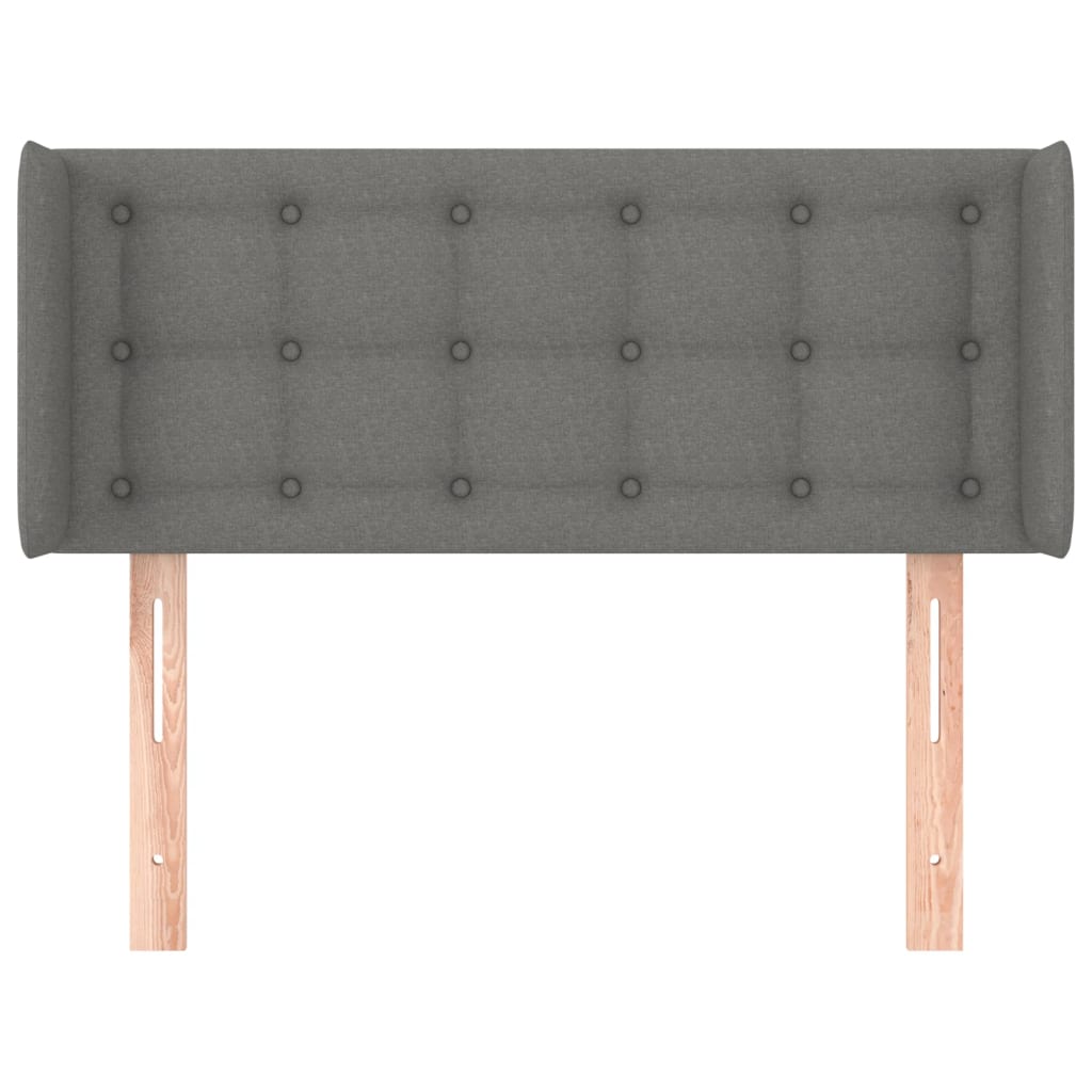 Testiera ad Orecchio Grigio Scuro 83x16x78/88 cm in Tessuto