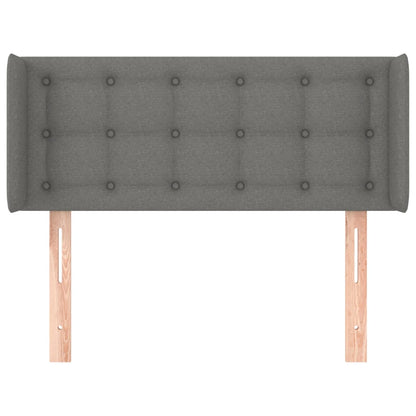 Testiera ad Orecchio Grigio Scuro 83x16x78/88 cm in Tessuto