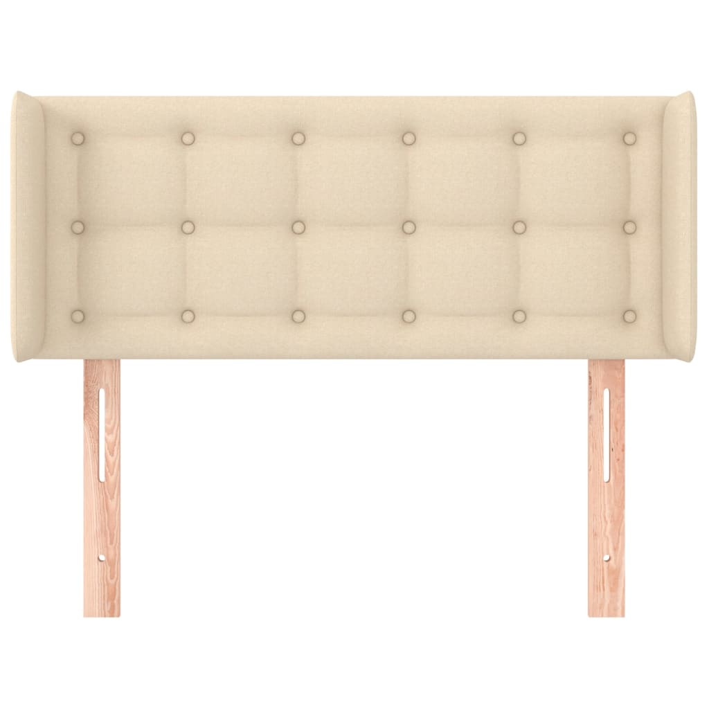 Testiera ad Orecchio Crema 93x16x78/88 cm in Tessuto