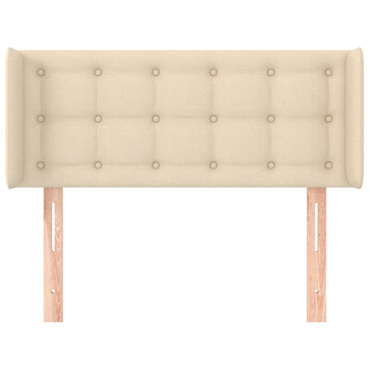 Testiera ad Orecchio Crema 93x16x78/88 cm in Tessuto