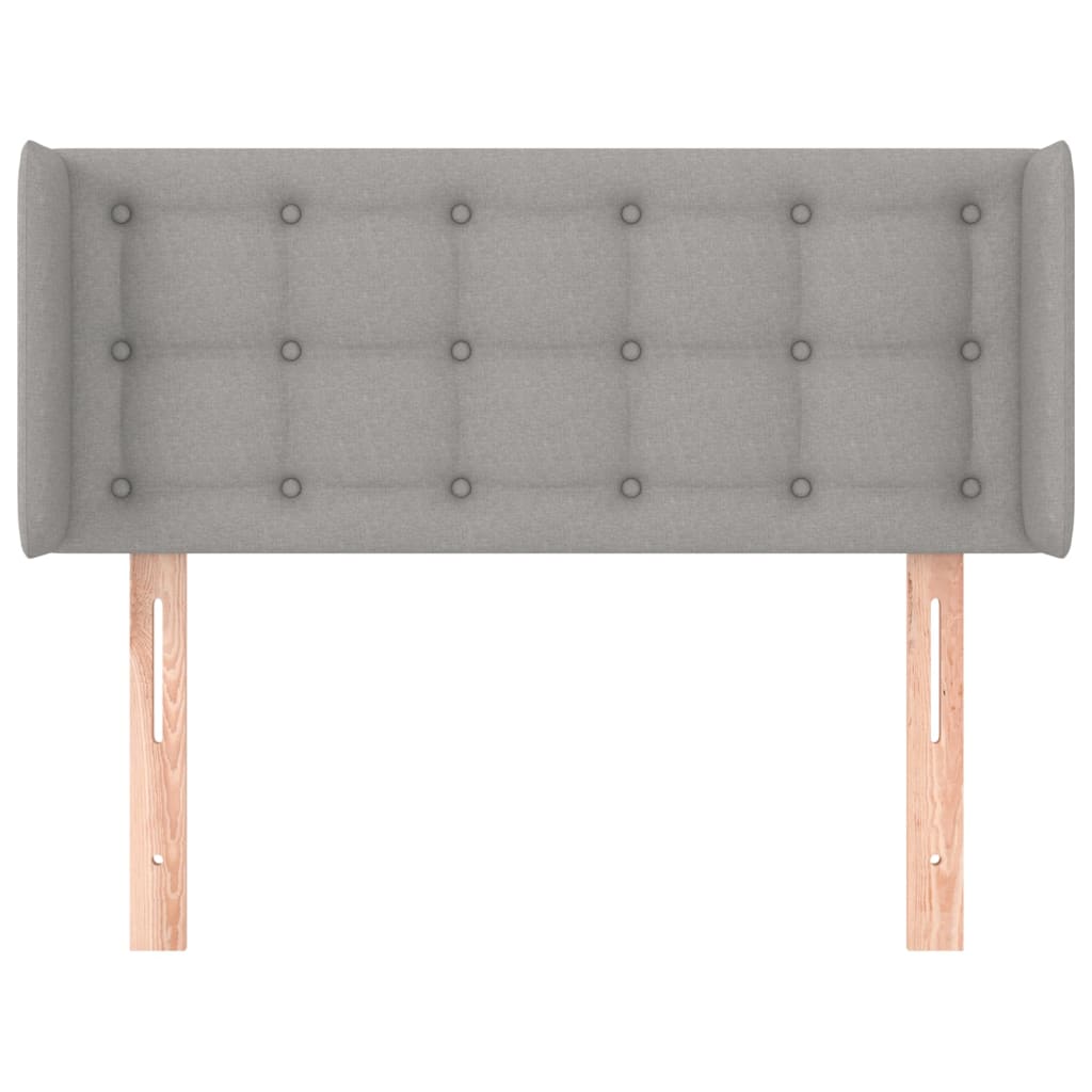 Testiera ad Orecchio Grigio Chiaro 103x16x78/88 cm in Tessuto