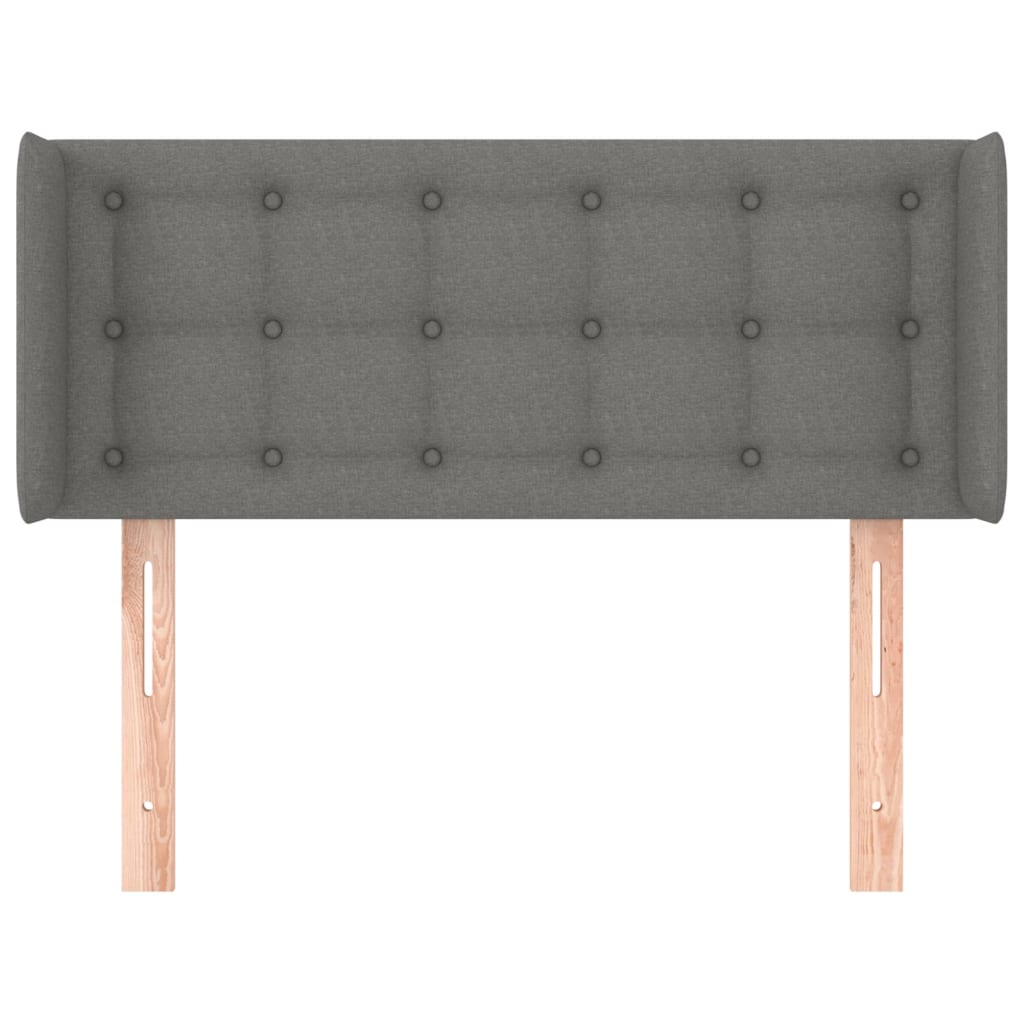 Testiera ad Orecchio Grigio Scuro 103x16x78/88 cm in Tessuto