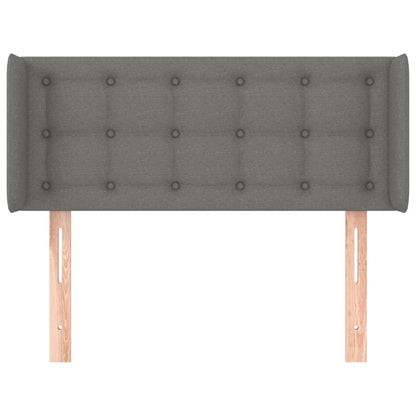 Testiera ad Orecchio Grigio Scuro 103x16x78/88 cm in Tessuto