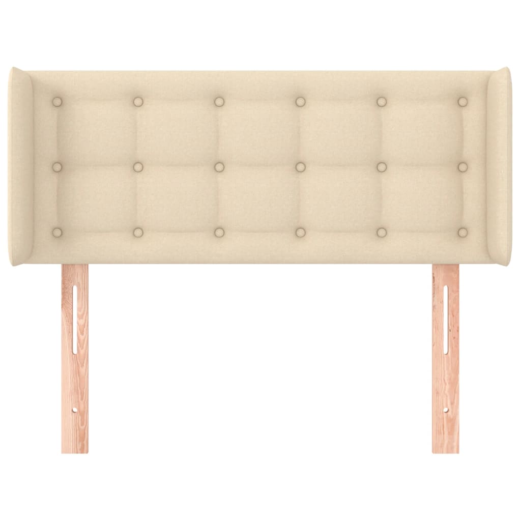 Testiera ad Orecchio Crema 103x16x78/88 cm in Tessuto