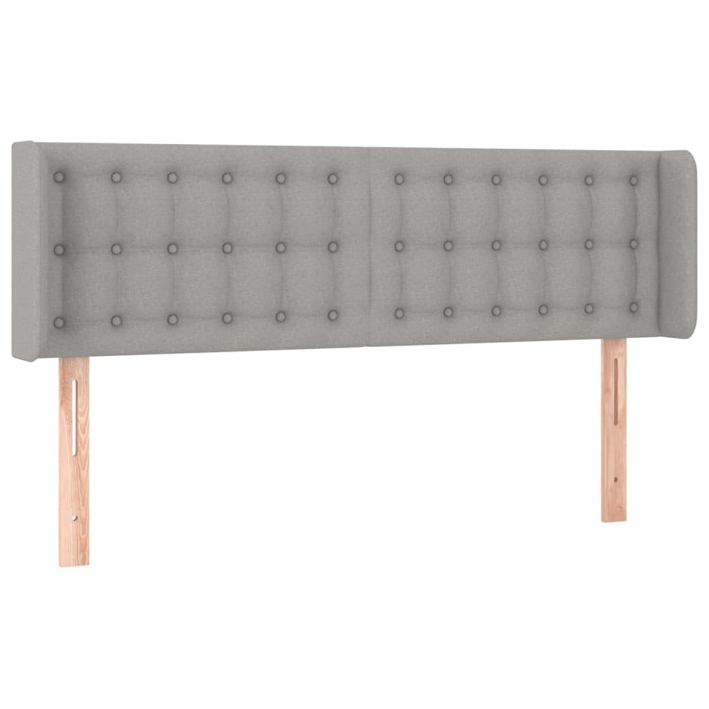 Testiera ad Orecchio Grigio Chiaro 147x16x78/88 cm in Tessuto