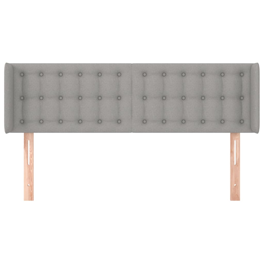 Testiera ad Orecchio Grigio Chiaro 147x16x78/88 cm in Tessuto