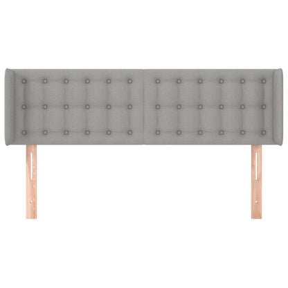 Testiera ad Orecchio Grigio Chiaro 147x16x78/88 cm in Tessuto