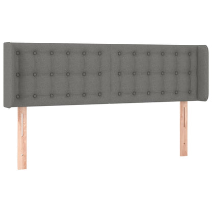 Testiera ad Orecchio Grigio Scuro 147x16x78/88 cm in Tessuto