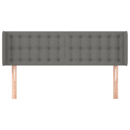 Testiera ad Orecchio Grigio Scuro 147x16x78/88 cm in Tessuto