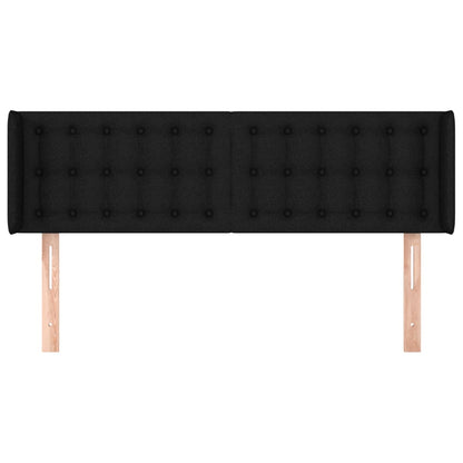 Testiera ad Orecchio Nera 147x16x78/88 cm in Tessuto
