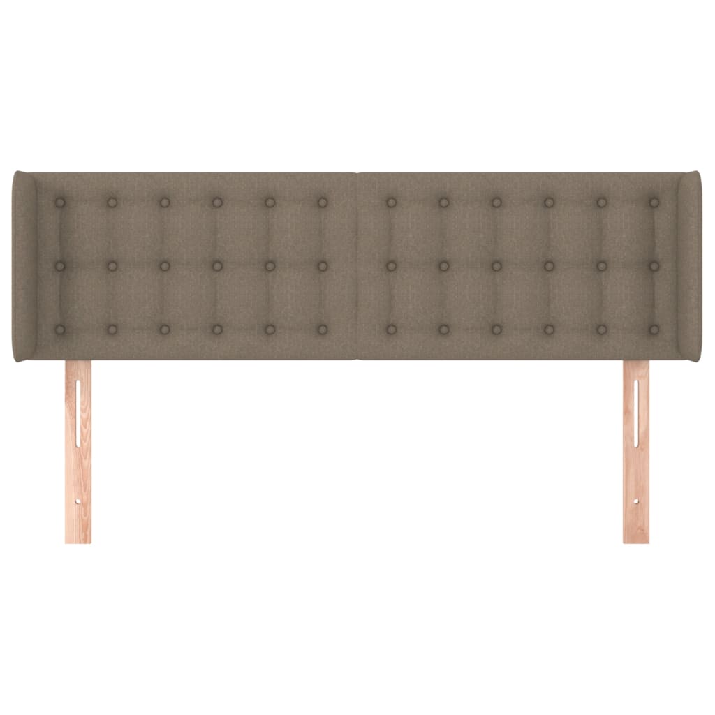 Testiera ad Orecchio Tortora 147x16x78/88 cm in Tessuto