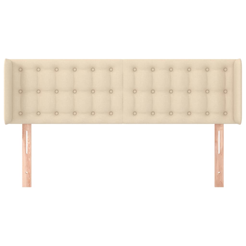 Testiera ad Orecchio Crema 147x16x78/88 cm in Tessuto