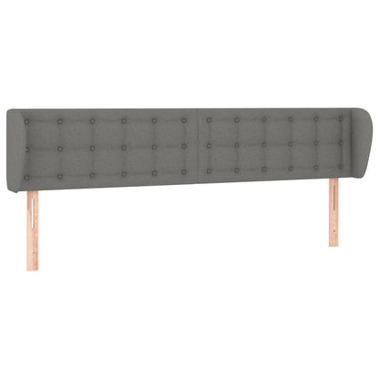 Testiera ad Orecchio Grigio Scuro 163x16x78/88 cm in Tessuto