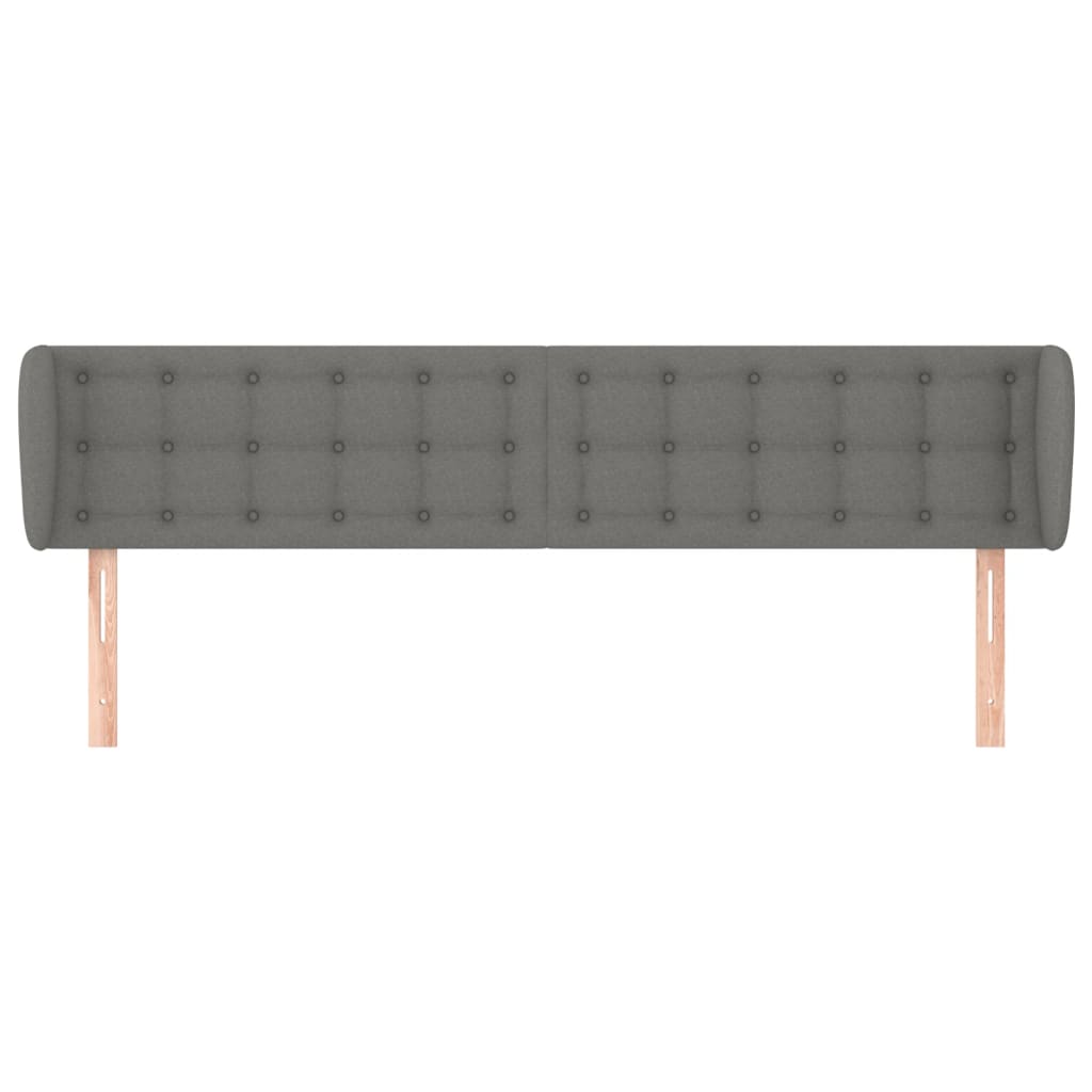 Testiera ad Orecchio Grigio Scuro 163x16x78/88 cm in Tessuto