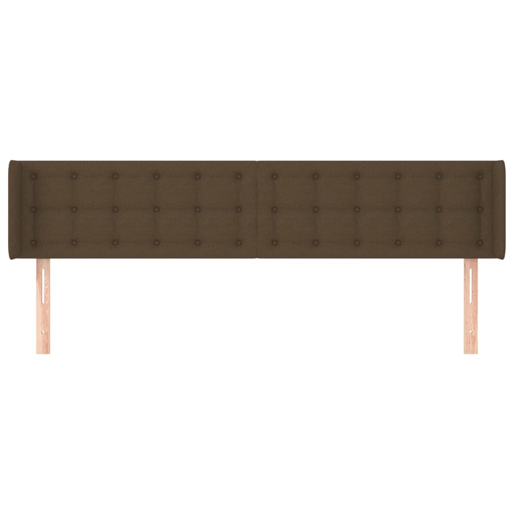 Testiera ad Orecchio Marrone Scuro 163x16x78/88 cm in Tessuto
