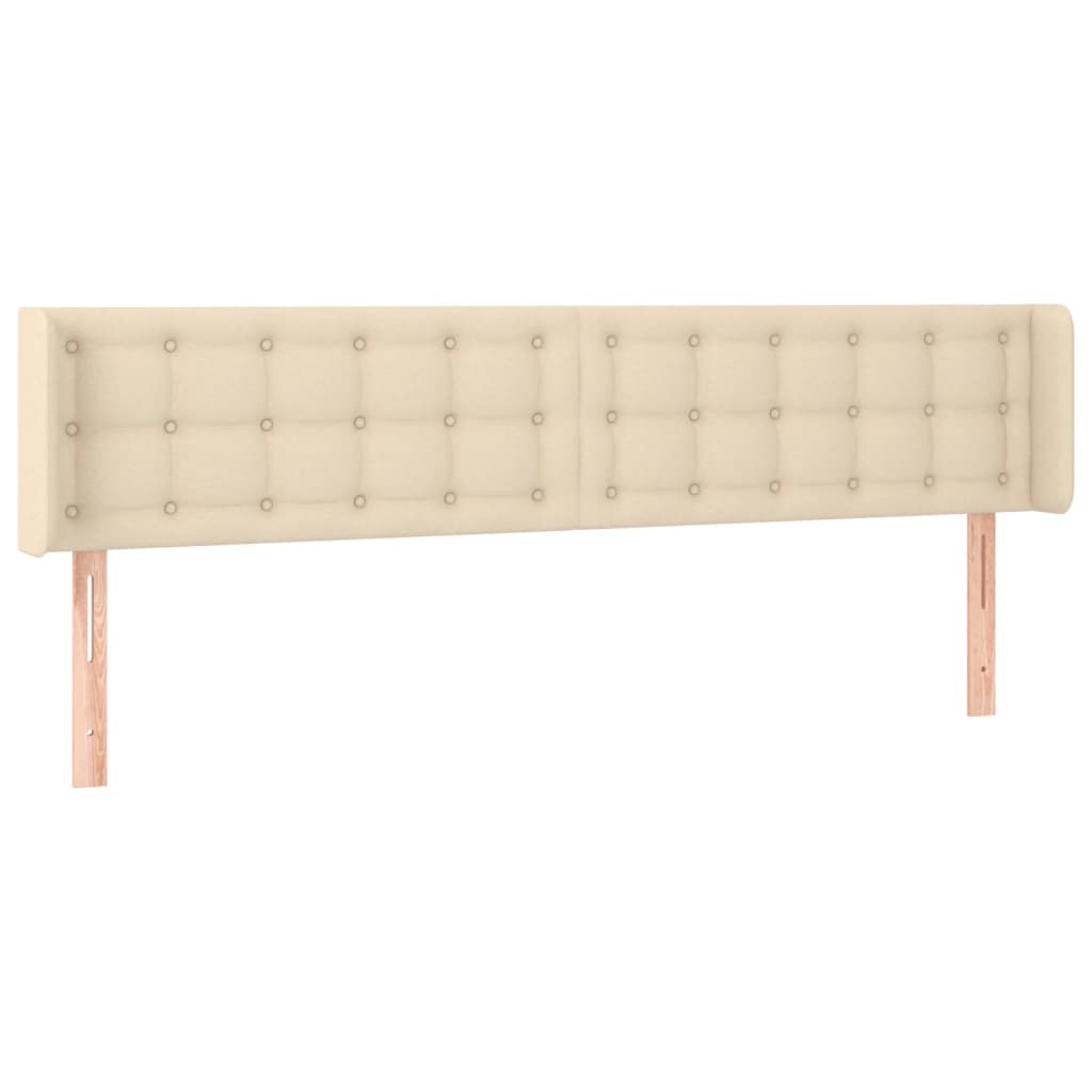 Testiera ad Orecchio Crema 163x16x78/88 cm in Tessuto