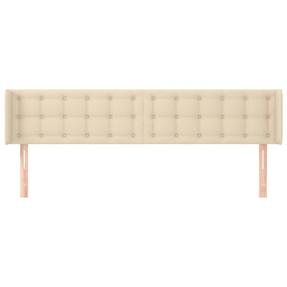 Testiera ad Orecchio Crema 163x16x78/88 cm in Tessuto
