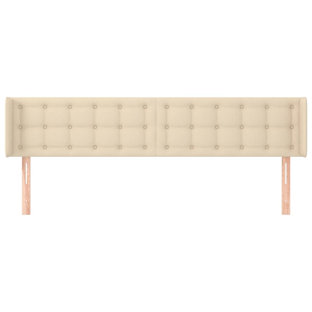 Testiera ad Orecchio Crema 163x16x78/88 cm in Tessuto