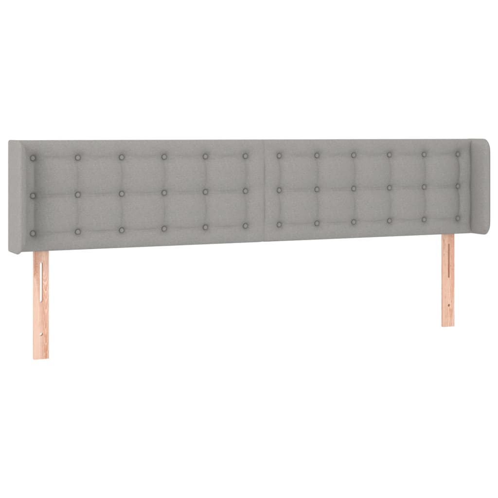 Testiera ad Orecchio Grigio Chiaro 183x16x78/88 cm in Tessuto