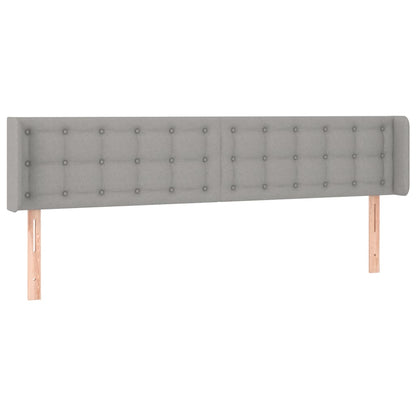 Testiera ad Orecchio Grigio Chiaro 183x16x78/88 cm in Tessuto