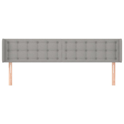 Testiera ad Orecchio Grigio Chiaro 183x16x78/88 cm in Tessuto